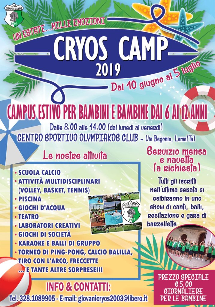 Locandina Cryos Camp 2019