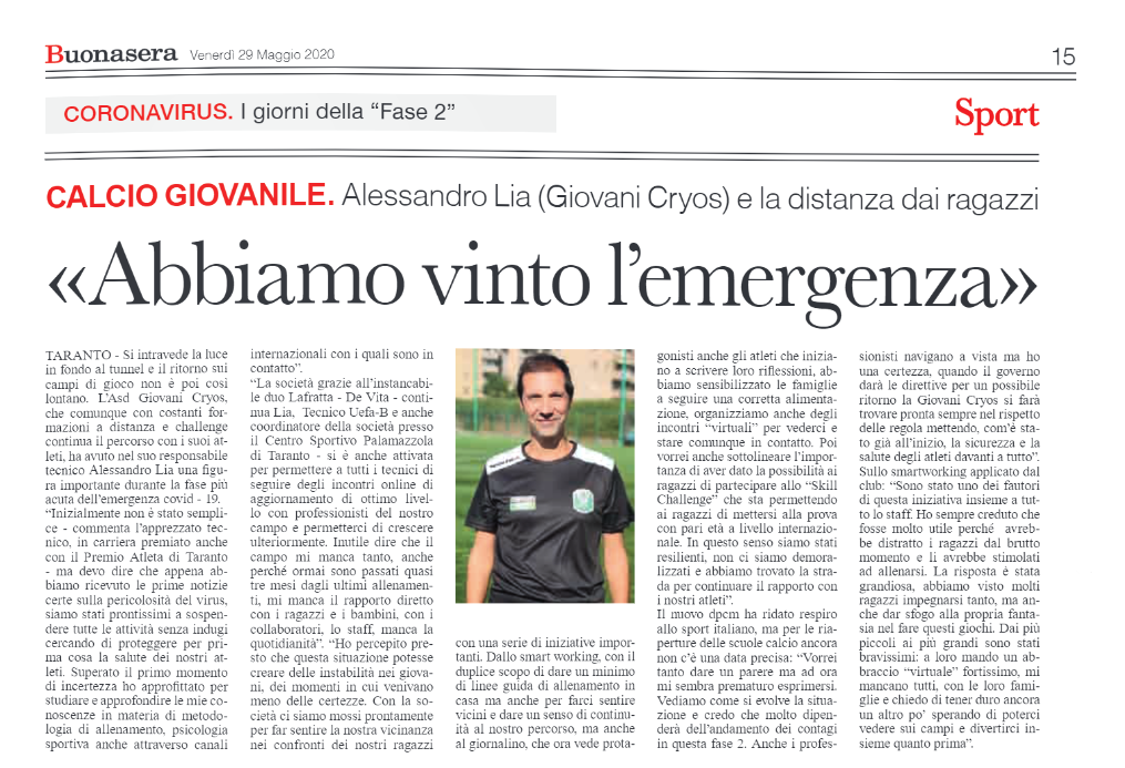 “Abbiamo vinto l’emergenza”