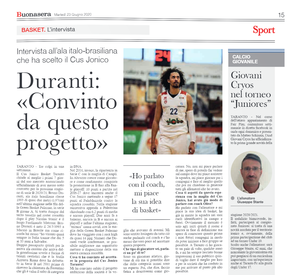 Giovani Cryos nel torneo “Juniores”