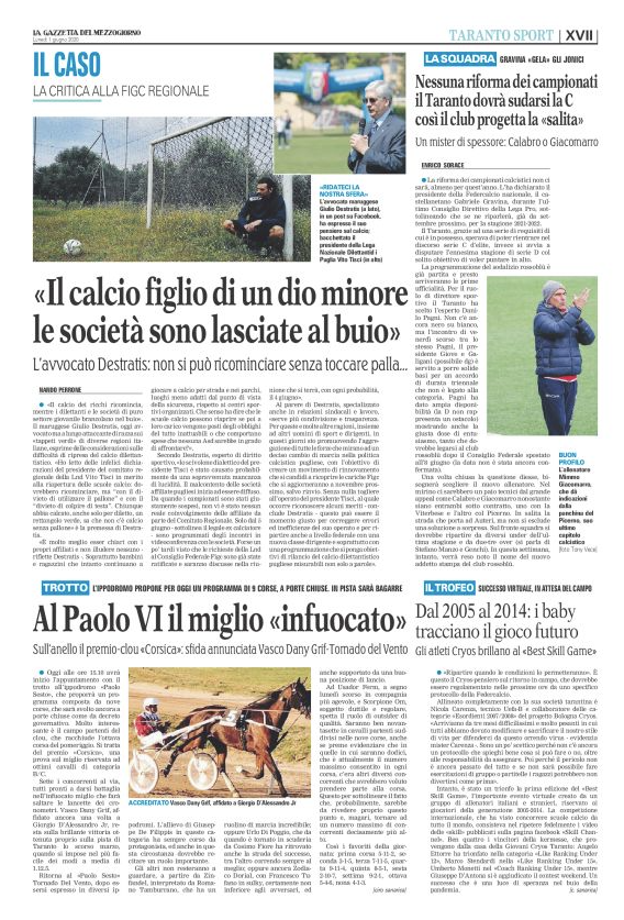 Dal 2005 al 2014: i baby tracciano il gioco futuro [Gazzetta del Mezzogiorno]