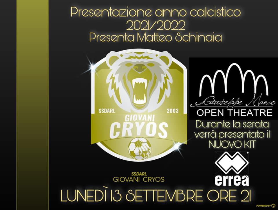 Stagione 2021/22, la Giovani Cryos si presenta